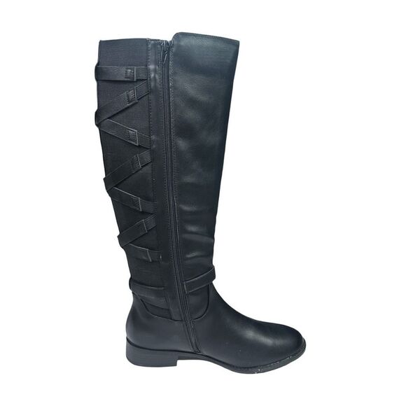 Thalia Sodi Black Faux Leather Veronika Boots - Size 10 - Picture 4 of 10